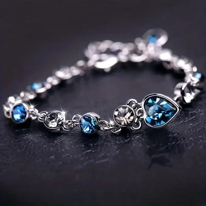 Ocean Heart Glow Bracelet | White Gold