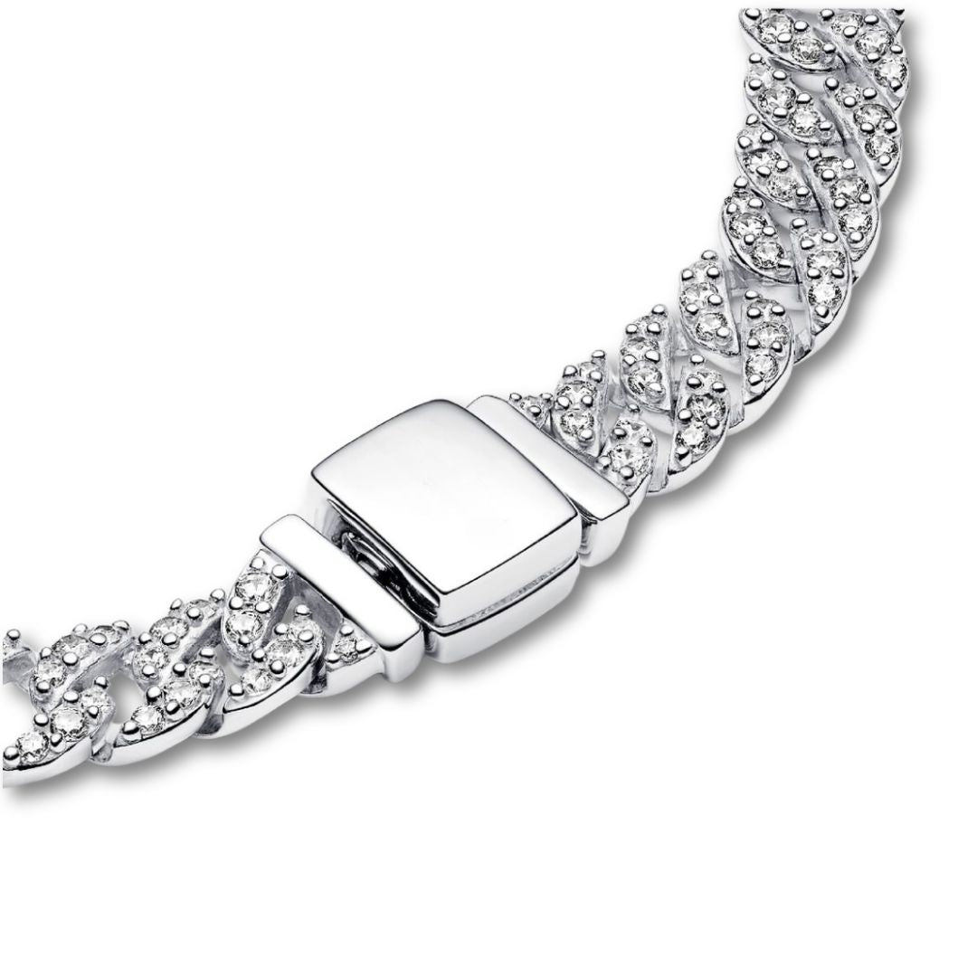 Pulsera cubana con pavé | Oro