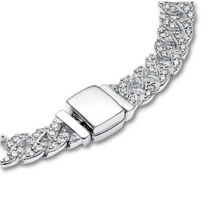 Pulsera cubana con pavé | Oro