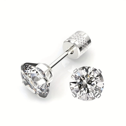 Aretes Solitario Clásicos | Oro blanco