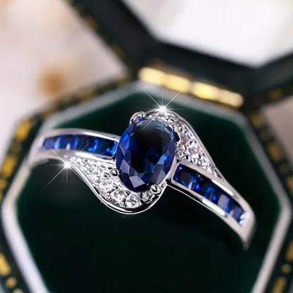 Anillo Flujo Zafiro | Oro blanco