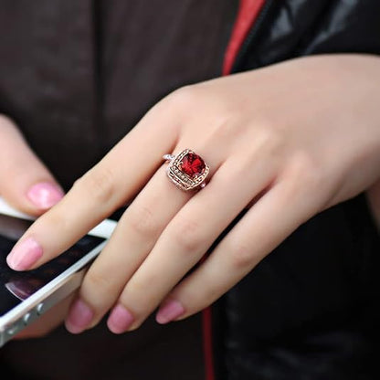 Anillo con Halo de Rubí | Oro rosa
