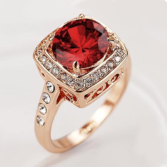 Anillo con Halo de Rubí | Oro rosa