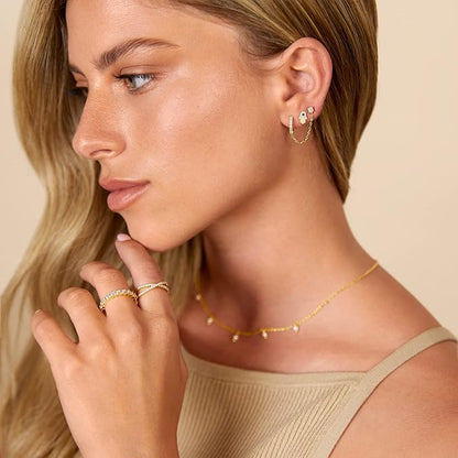 Aretes de cadena Adella | Oro