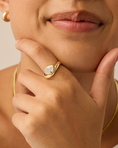 Anillo de promesa ondulado | Oro