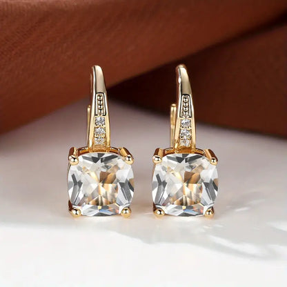 Aretes de aro con piedra de zafiro místico | Oro