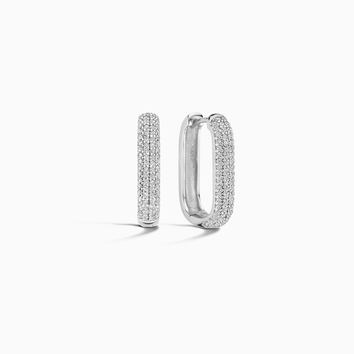 Icon Pavé Hoops | White Gold