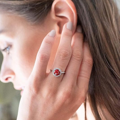 Anillo Rubí Promesa Destello Carmesí | Oro blanco