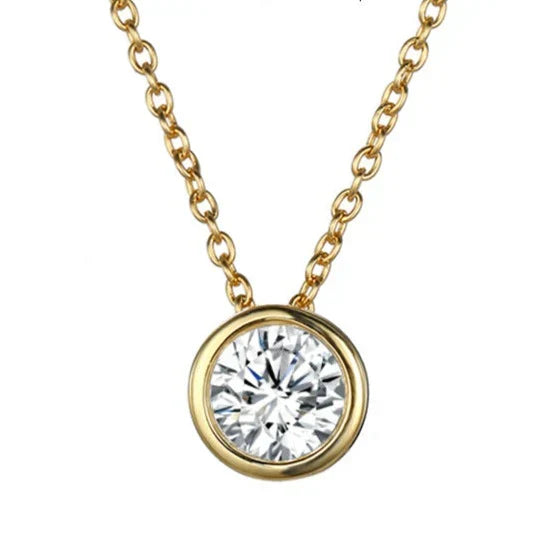 Collar con dije de piedra de nacimiento Lunaria Gemmara | Oro