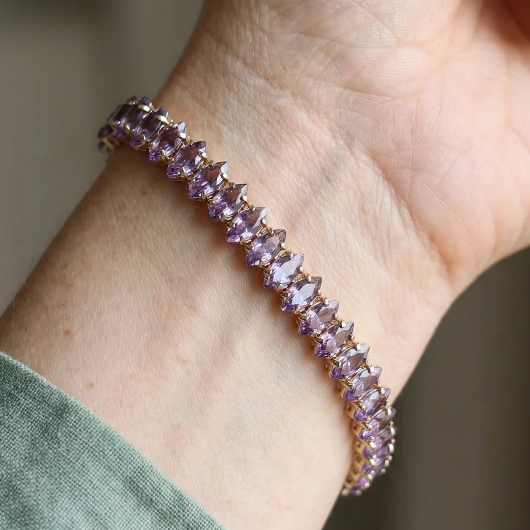 Amethyst Marquise Tennis Bracelet | Gold