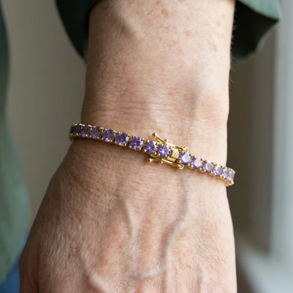 Amethyst Tennis Bracelet | Gold