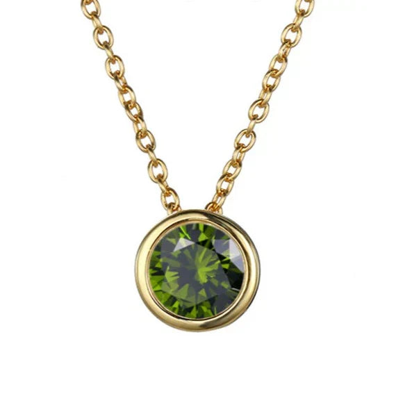 Collar con dije de piedra de nacimiento Lunaria Gemmara | Oro