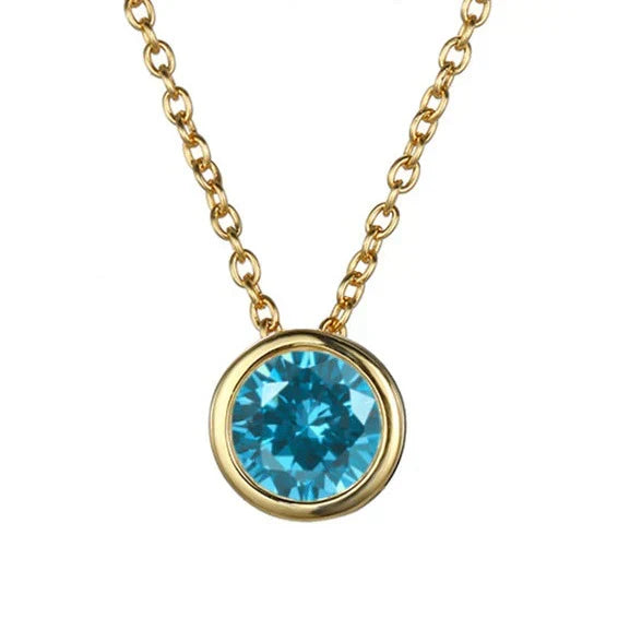 Collar con dije de piedra de nacimiento Lunaria Gemmara | Oro