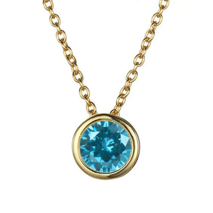 Collar con dije de piedra de nacimiento Lunaria Gemmara | Oro