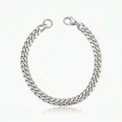 Estate Cuban Bracelet | White Gold
