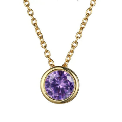 Collar con dije de piedra de nacimiento Lunaria Gemmara | Oro