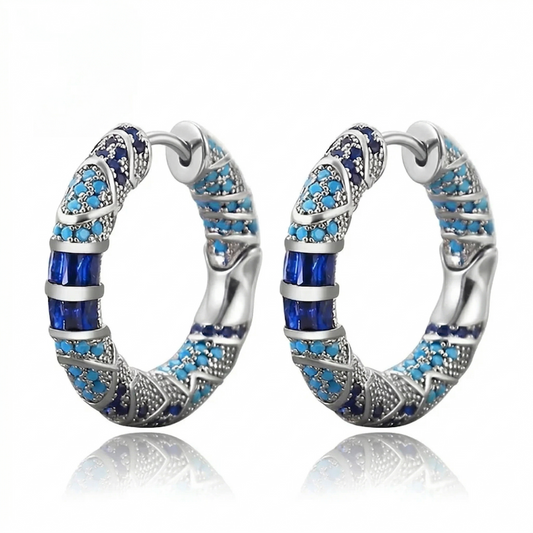 Aretes de aro Icy Spark | Oro blanco