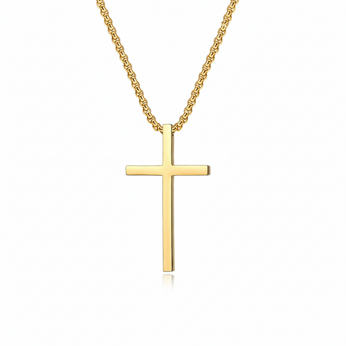 Collar Cruz Biselado | Oro