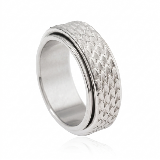 Anillo giratorio Toren Scale | Oro blanco