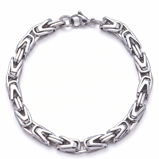 Pulsera de eslabones Lucian Crown | Oro blanco