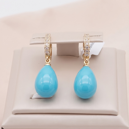Aretes Rocío del Océano Azul | Oro