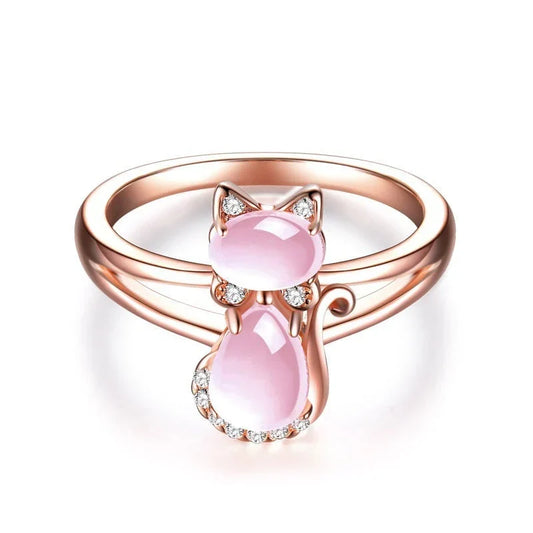 Anillo de gato en oro rosa | Oro rosa