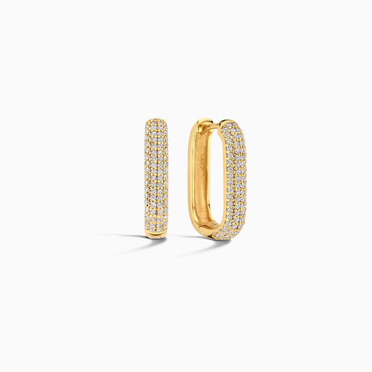 Aretes de aro Icon Pave | Oro