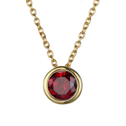Collar con dije de piedra de nacimiento Lunaria Gemmara | Oro