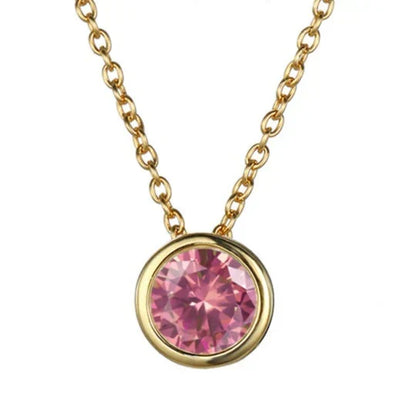 Collar con dije de piedra de nacimiento Lunaria Gemmara | Oro