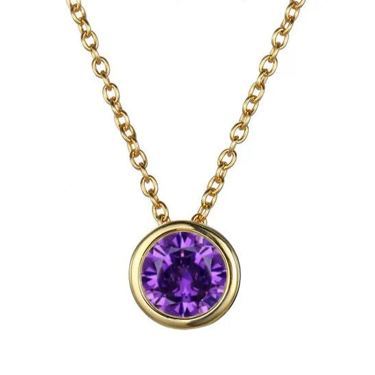 Collar con dije de piedra de nacimiento Lunaria Gemmara | Oro