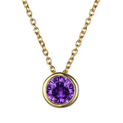 Collar con dije de piedra de nacimiento Lunaria Gemmara | Oro