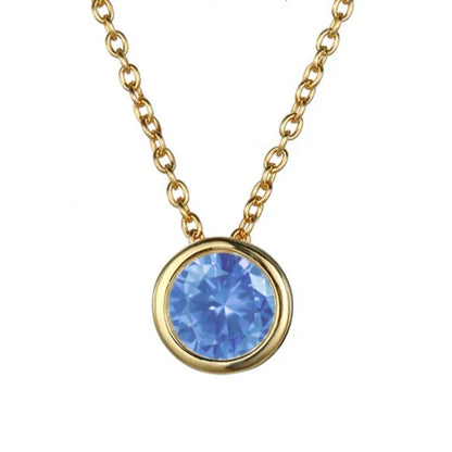 Collar con dije de piedra de nacimiento Lunaria Gemmara | Oro