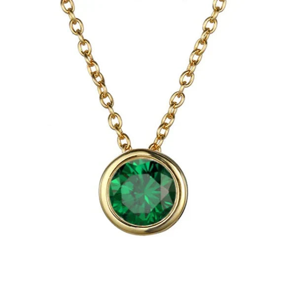 Collar con dije de piedra de nacimiento Lunaria Gemmara | Oro