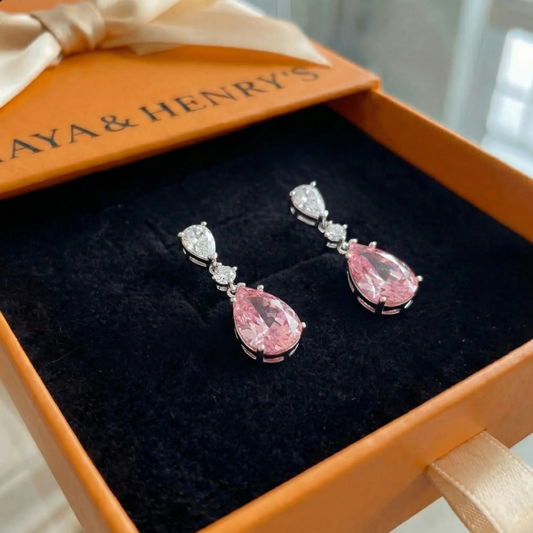 Aretes Mireya Blushflare | Oro blanco