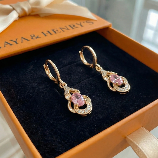 Aretes de lágrima Moonlit Blush | Oro rosa