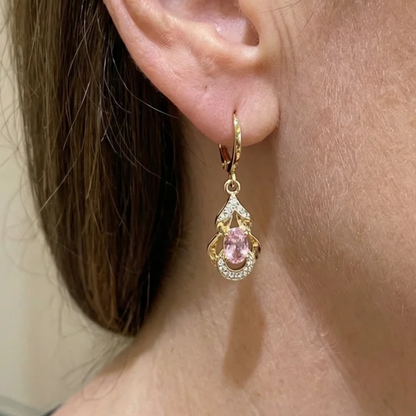 Aretes de lágrima Moonlit Blush | Oro rosa