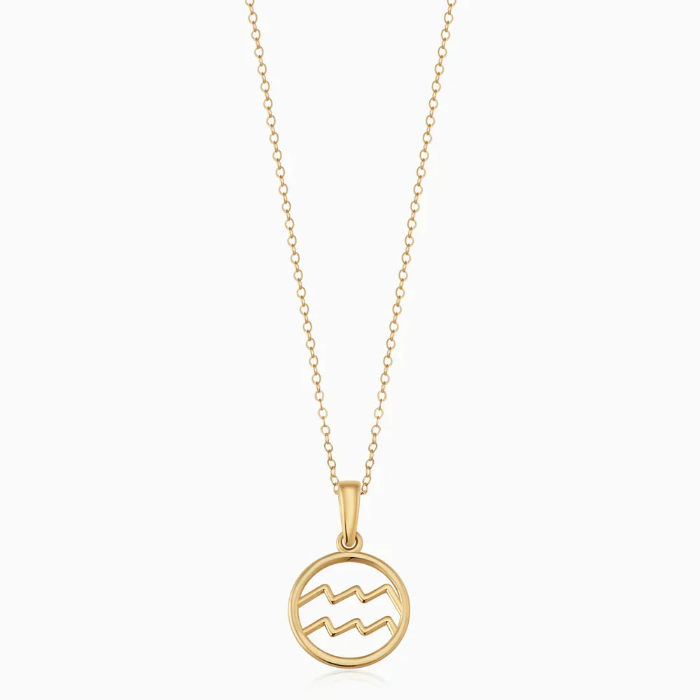 Zodiac sign necklace | White Gold