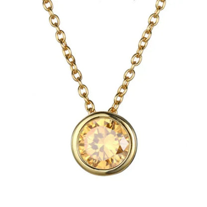 Collar con dije de piedra de nacimiento Lunaria Gemmara | Oro