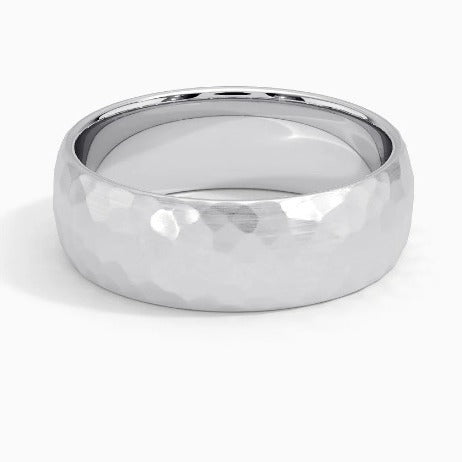 Anillo Elric de núcleo texturizado | Oro blanco