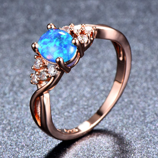 Sylva Moonhart Blue Ring | Rose Gold