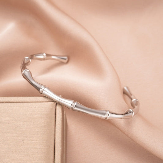 Brazalete Bamboo | Oro blanco