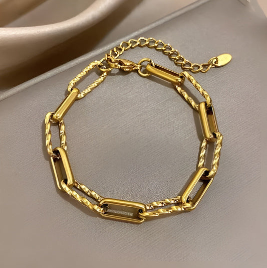 Pulsera Lorielle de eslabones gruesos | Oro