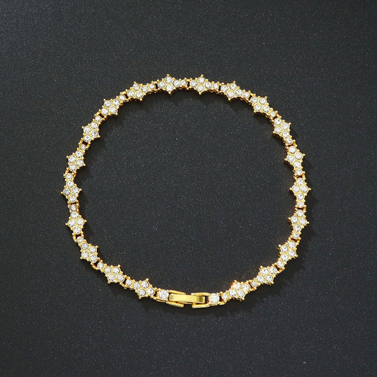 Pulsera de tenis clásica con racimos | Oro
