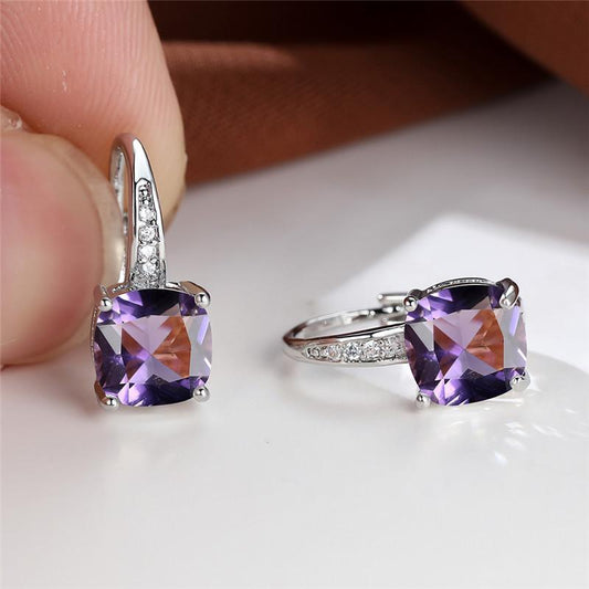 Aretes de aro Mystic Stone | Oro blanco