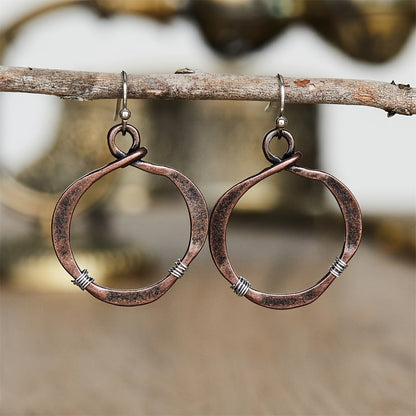 Aretes tejidos de cobre Alessia