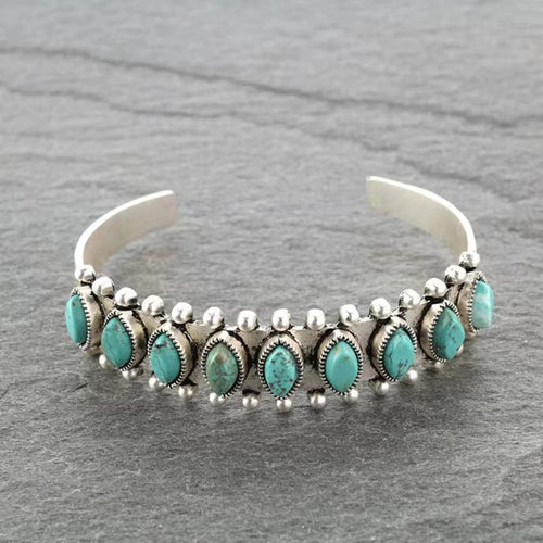 Brazalete Azmira Turquesa | Oro blanco