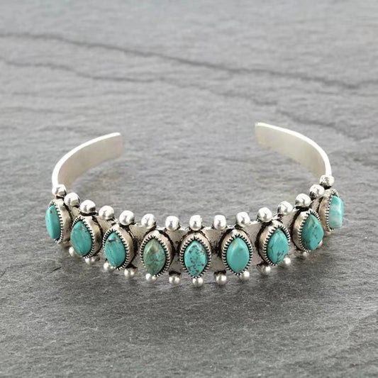 Brazalete Azmira Turquesa | Oro blanco