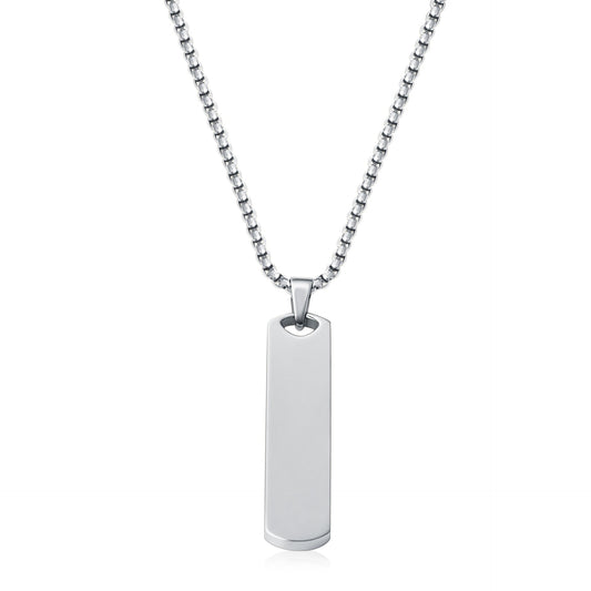 Collar con placa Core | Oro blanco