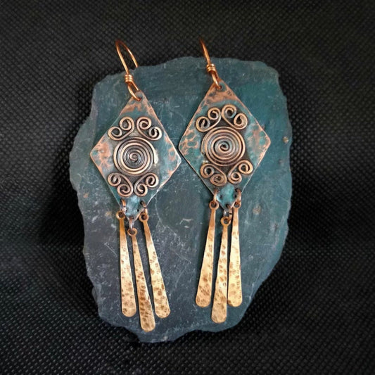 Odessa Spiral Copper Earrings
