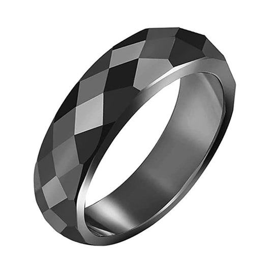 Anillo Minimalista de Facetas | Acabado negro